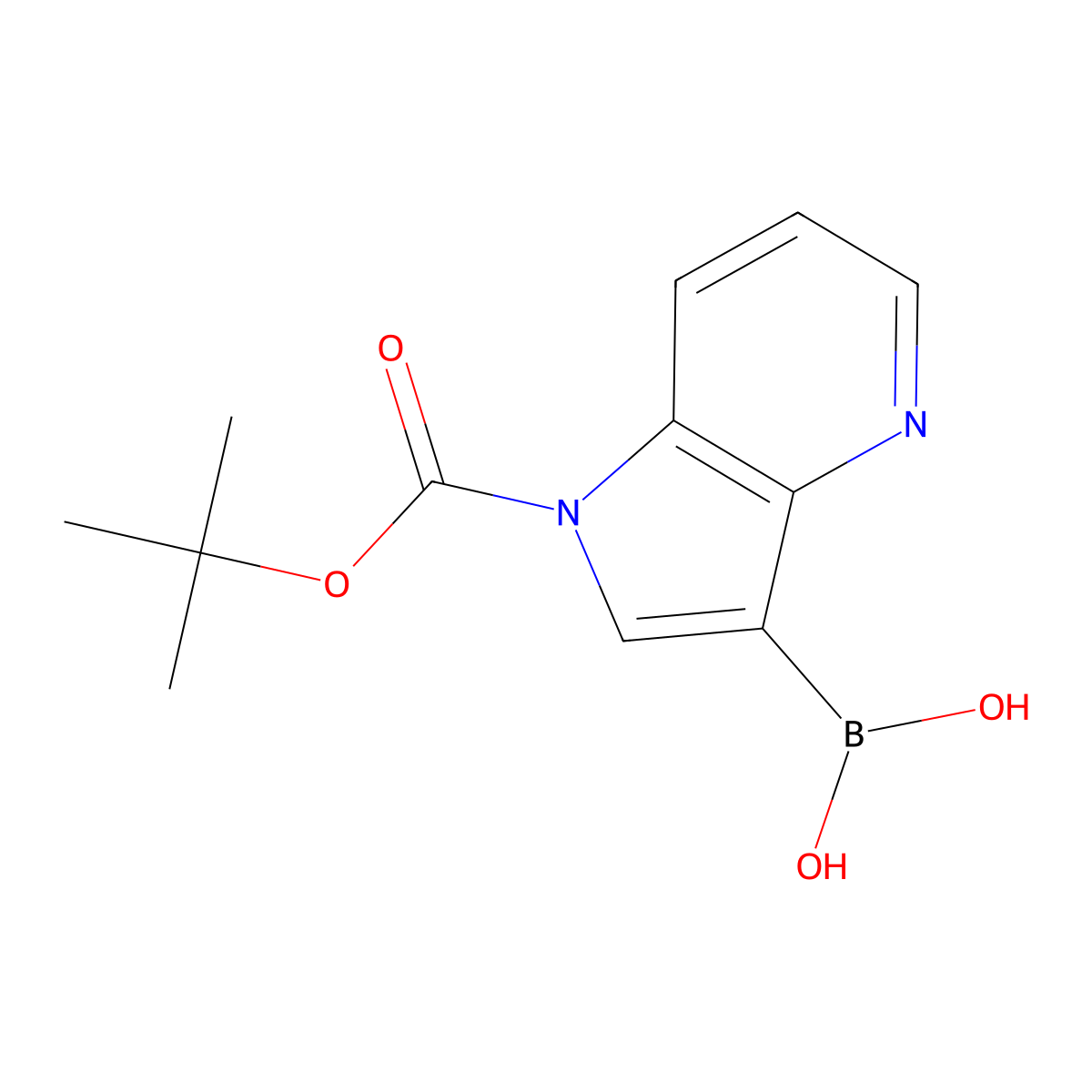 (1-(tert-Butoxycarbonyl)-1H-pyrrolo-[3,2-b]pyridin-3-yl)boronic acid molecular structure, CAS 2716849-19-1