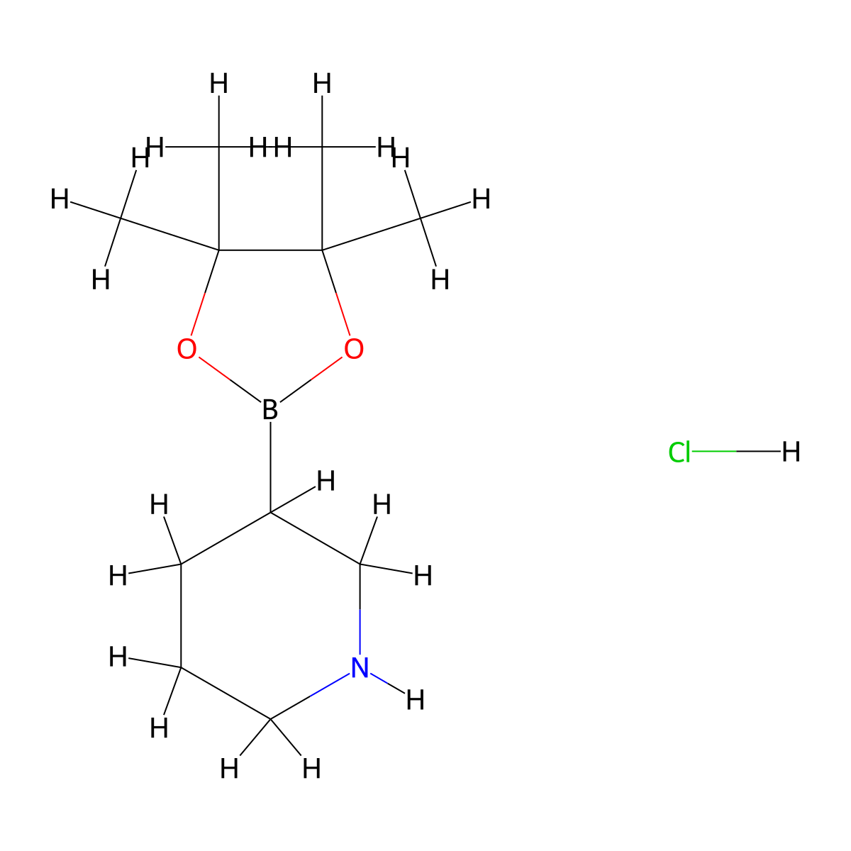 3-(Tetramethyl-1,3,2-dioxaborolan-2-yl)piperidine hydrochloride molecular structure, CAS 2716849-22-6