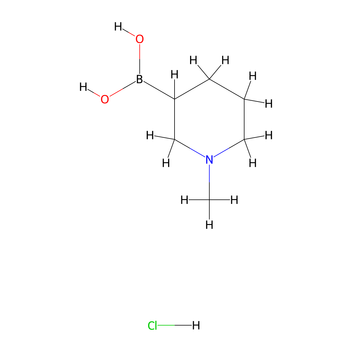 1-Methyl-piperidine-3-boronic acid hydrochloride molecular structure, CAS 2716849-24-8