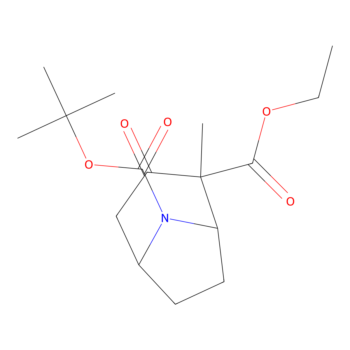 8-Boc-2-methyl-3-oxo-8-aza-bicyclo[3.2.1]octane-2-carboxylic acid ethyl ester molecular structure, CAS 2716849-43-1