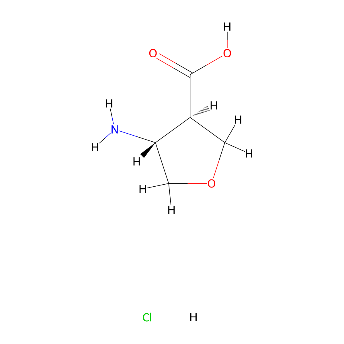 trans-4-Amino-tetrahydro-furan-3-carboxylic acid hydrochloride molecular structure, CAS 2716849-63-5