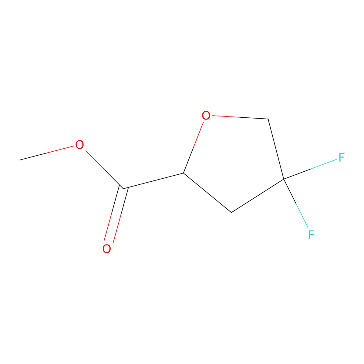 Methyl 4,4-difluorotetrahydrofuran-2-carboxylate molecular structure, CAS 2716888-28-5