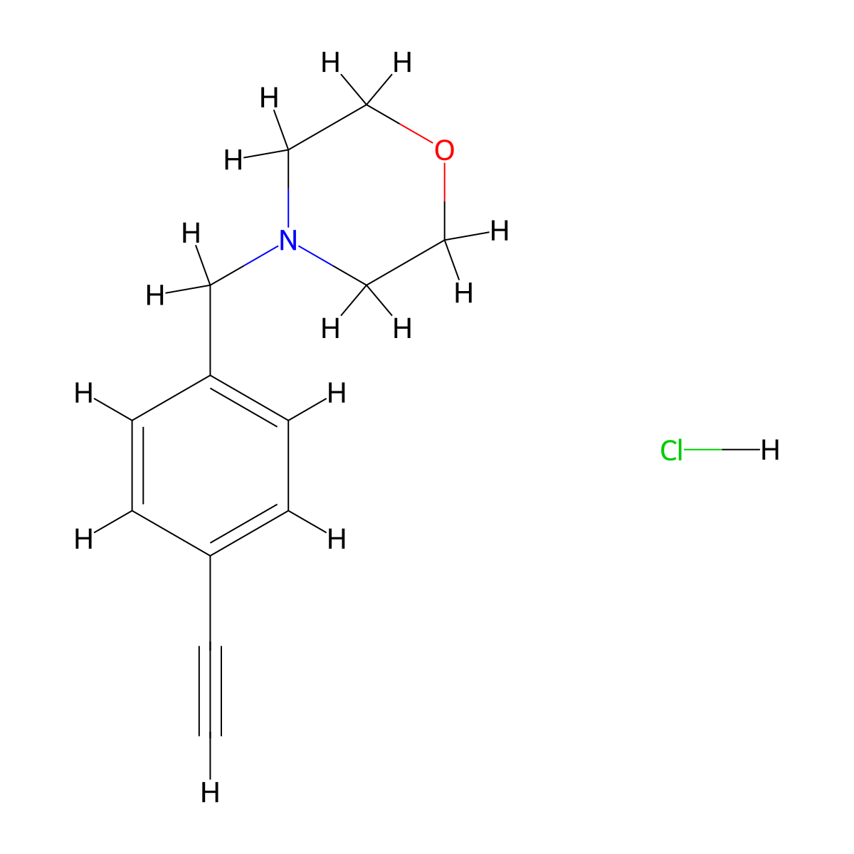 4-[(4-Ethynylphenyl)methyl]morpholine hydrochloride molecular structure, CAS 2716944-99-7