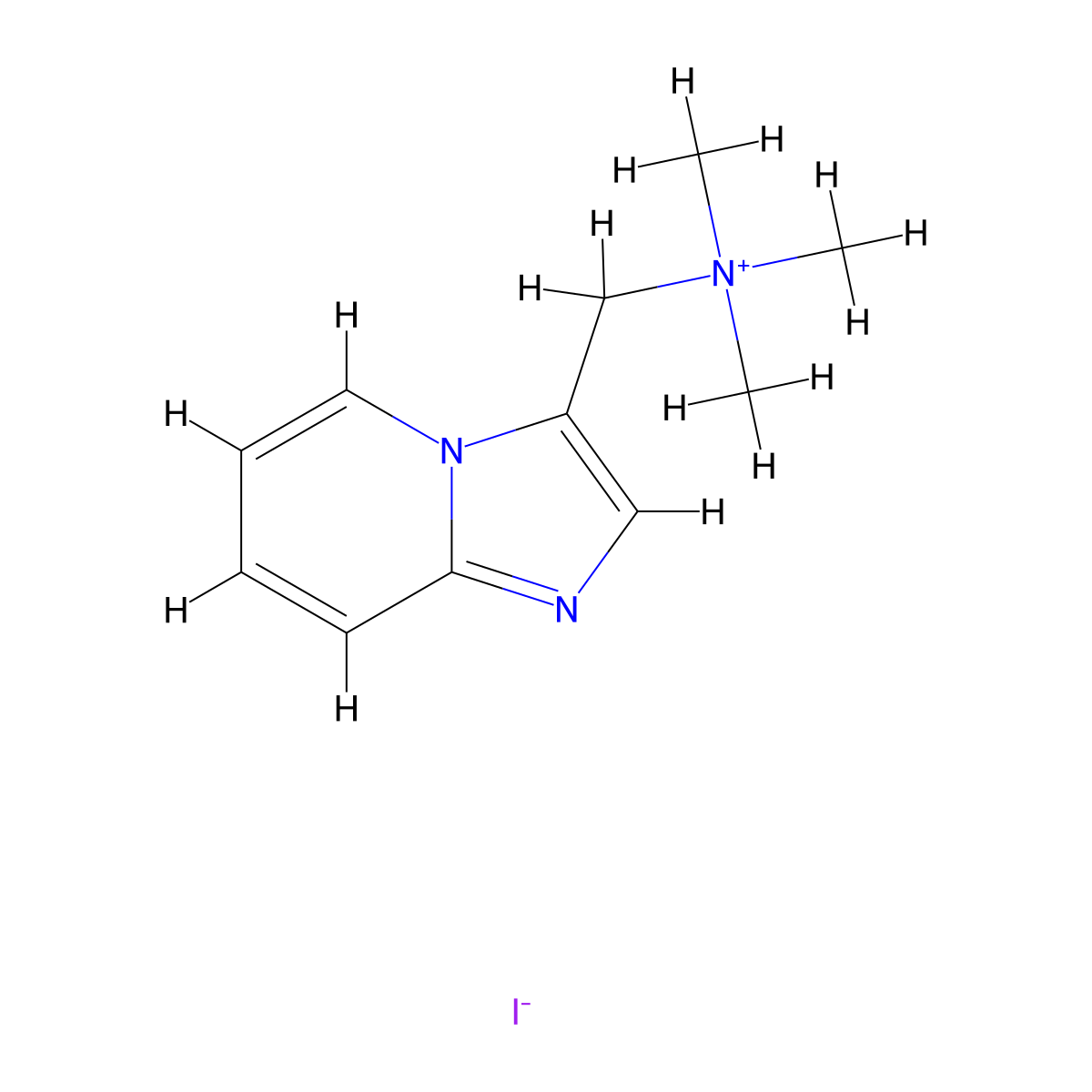 {Imidazo[1,2-a]pyridin-3-ylmethyl}trimethylazanium iodide molecular structure, CAS 2717-91-1