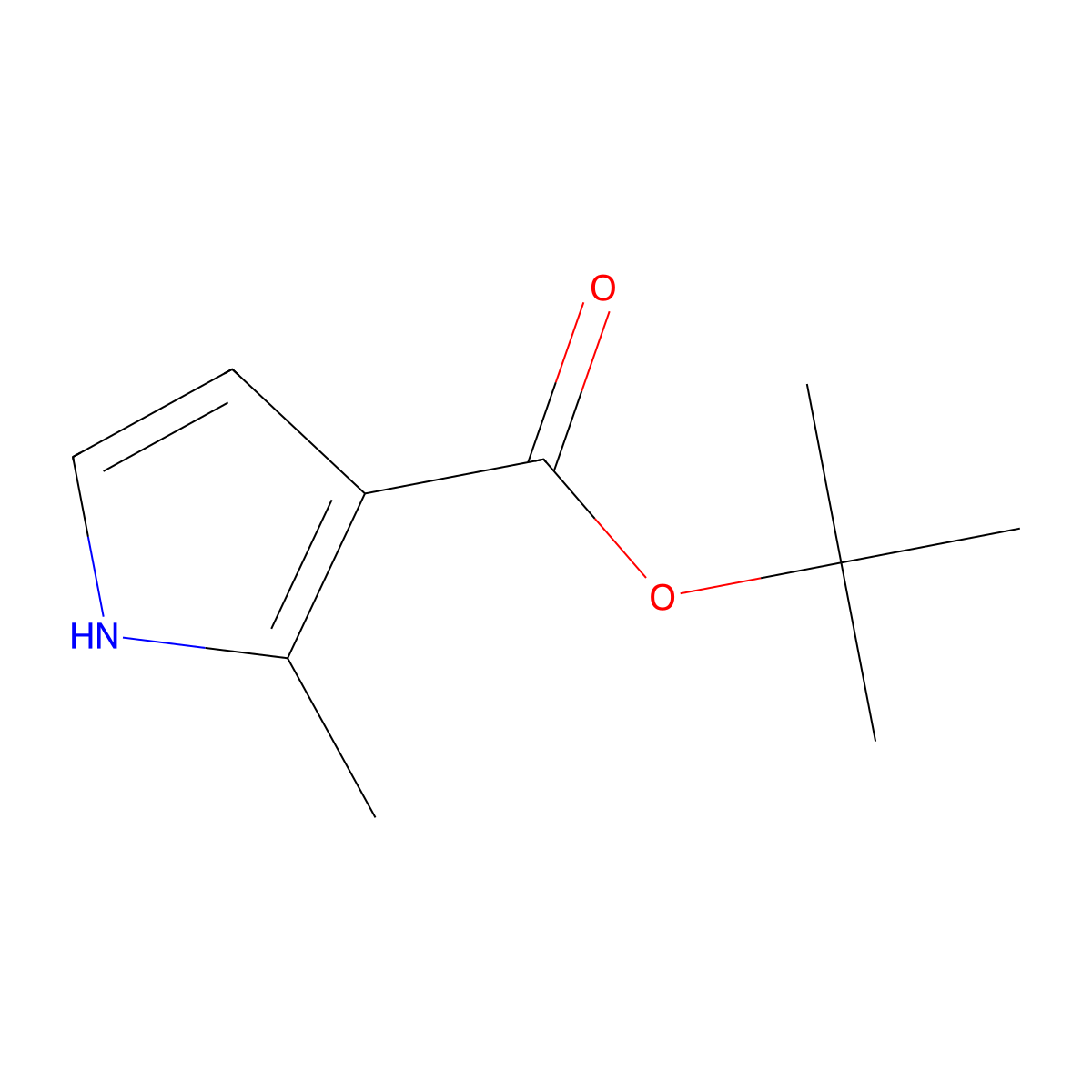 tert-butyl 2-methyl-1H-pyrrole-3-carboxylate molecular structure, CAS 27172-05-0