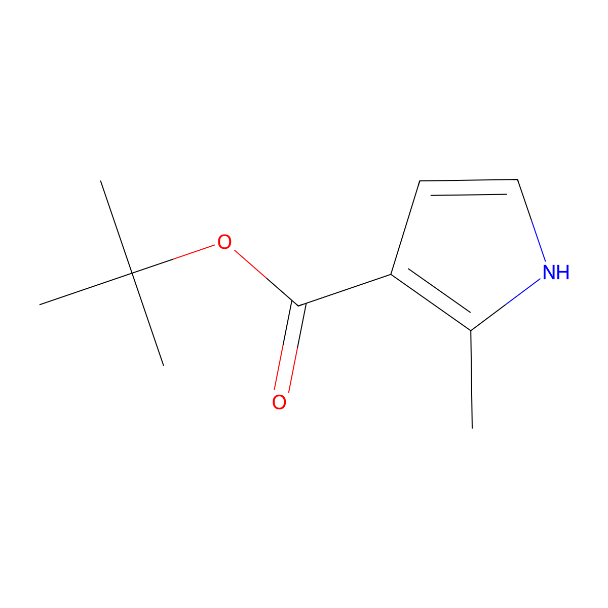 tert-butyl 2-methyl-1H-pyrrole-3-carboxylate molecular structure, CAS 27172-05-0