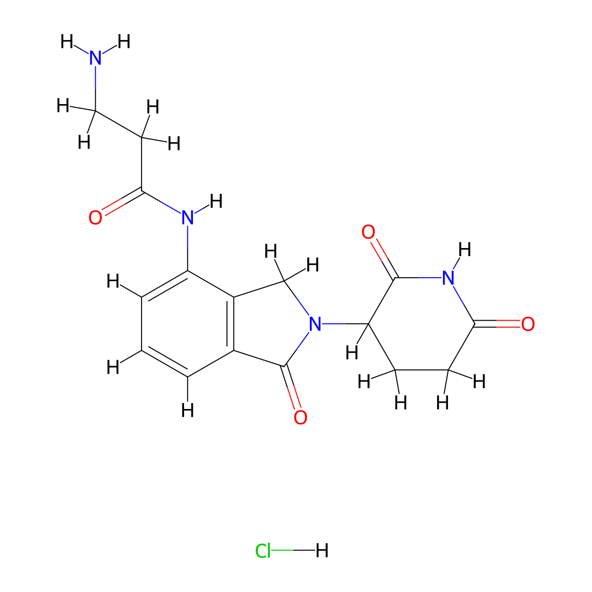 3-amino-N-[2-(2,6-dioxopiperidin-3-yl)-1-oxo-2,3-dihydro-1H-isoindol-4-yl]propanamide hydrochloride molecular structure, CAS 2717431-03-1