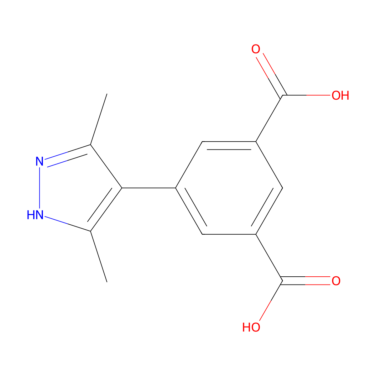 5-(3,5-Dimethyl-1H-pyrazol-4-yl)isophthalic acid molecular structure, CAS 2717623-84-0