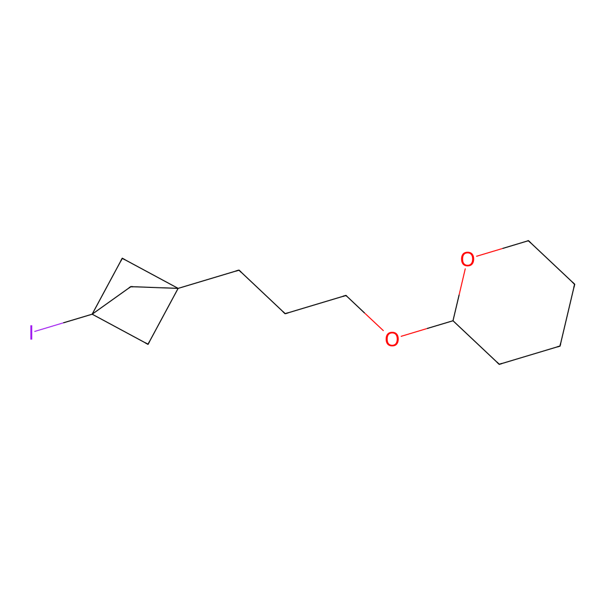 2-[3-(3-Iodo-1-bicyclo[1.1.1]pentanyl)propoxy]tetrahydropyran molecular structure, CAS 271767-58-9