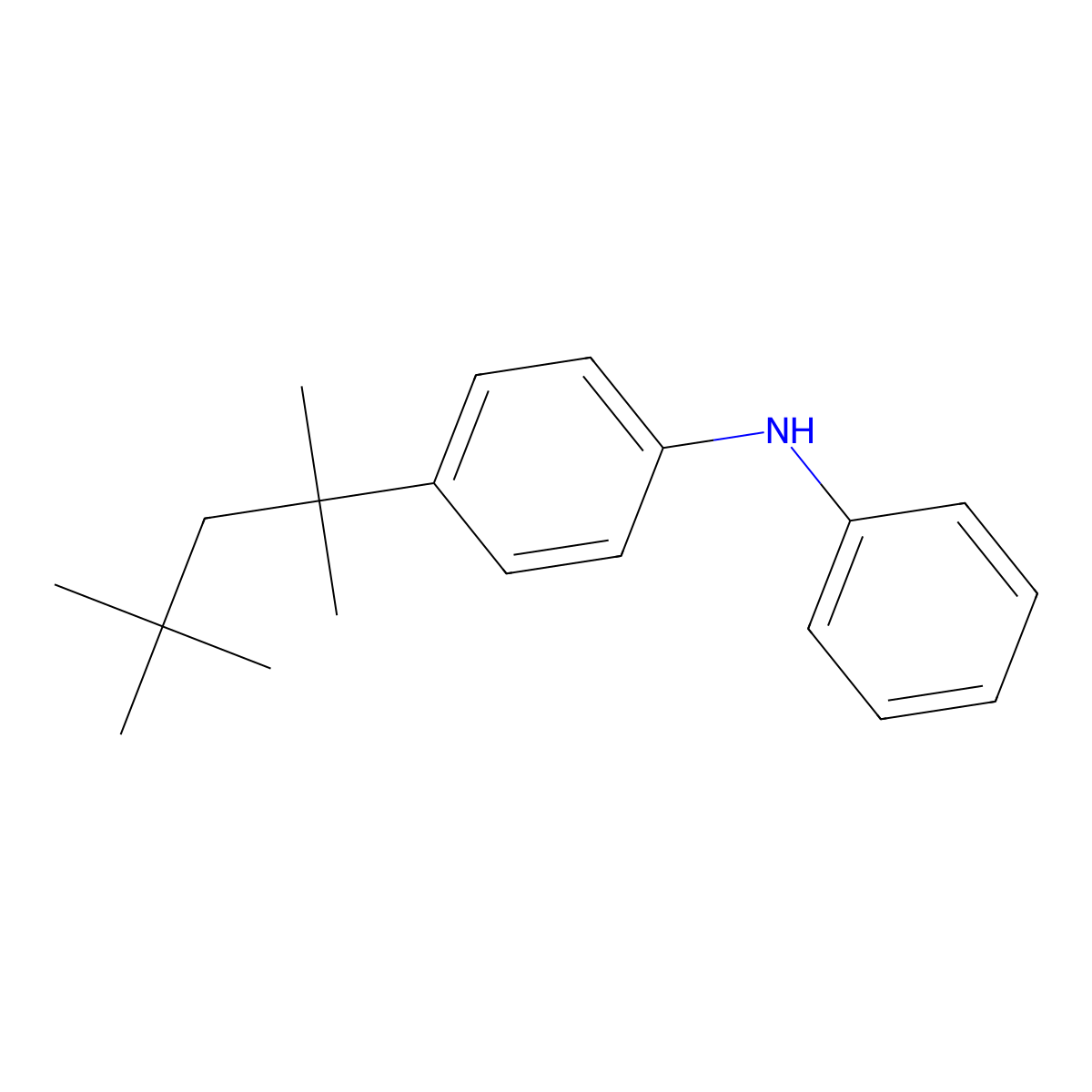 Benzenamine, N-phenyl-ar-(1,1,3,3-tetramethylbutyl)- molecular structure, CAS 27177-37-3