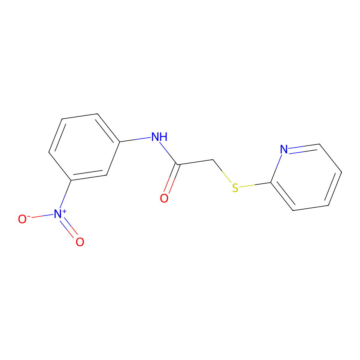 N-(3-nitrophenyl)-2-(pyridin-2-ylsulfanyl)acetamide molecular structure, CAS 271775-43-0