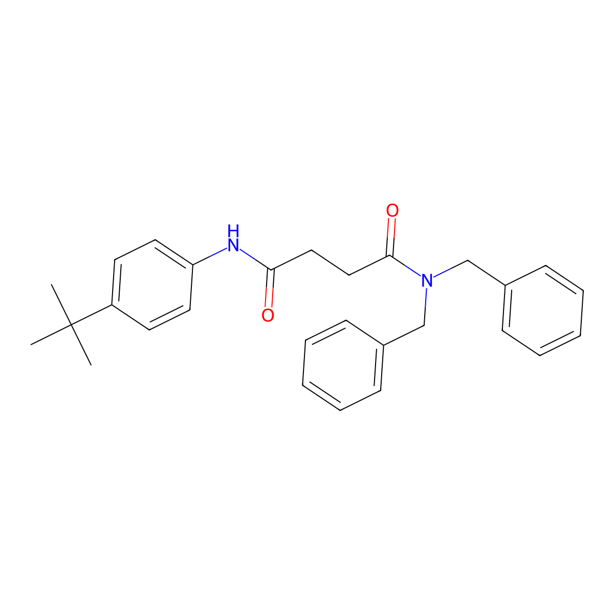 N',N'-dibenzyl-N-(4-tert-butylphenyl)butanediamide molecular structure, CAS 271775-69-0