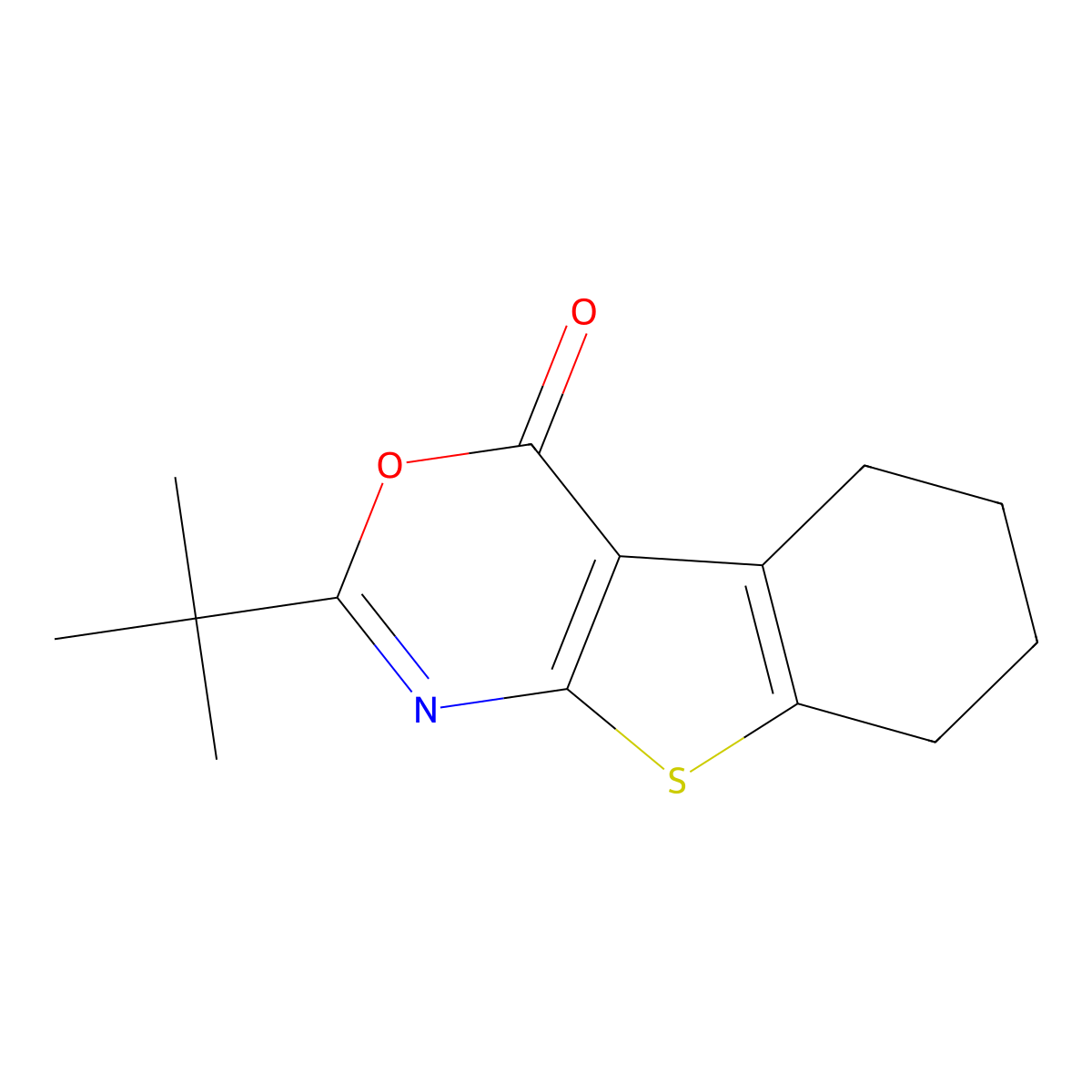 2-Tert-butyl-5,6,7,8-tetrahydro-[1]benzothiolo[2,3-d][1,3]oxazin-4-one molecular structure, CAS 271778-08-6