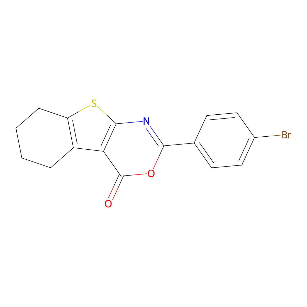 2-(4-bromophenyl)-5,6,7,8-tetrahydro-4H-[1]benzothieno[2,3-d][1,3]oxazin-4-one molecular structure, CAS 271778-09-7