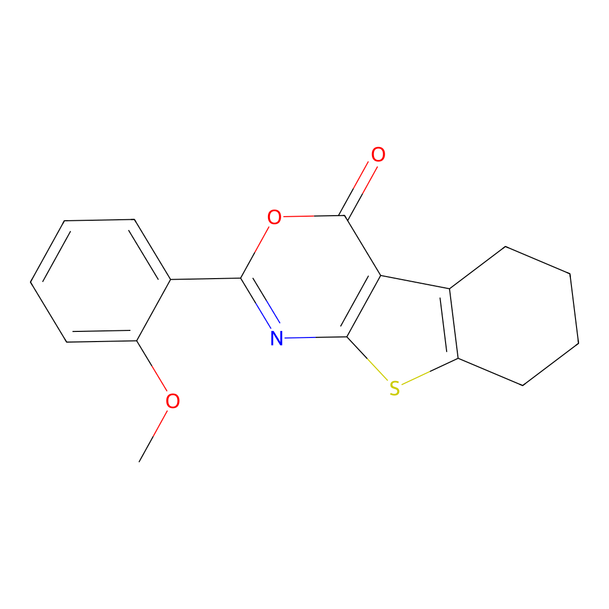 2-(2-Methoxyphenyl)-5,6,7,8-tetrahydro-4H-benzo[4,5]thieno[2,3-d][1,3]oxazin-4-one molecular structure, CAS 271778-10-0