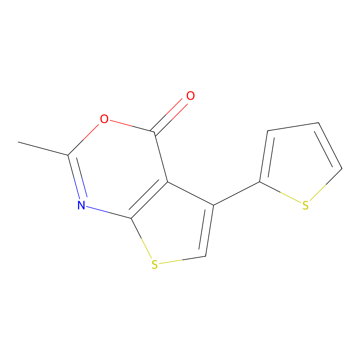 2-Methyl-5-thiophen-2-ylthieno[2,3-d][1,3]oxazin-4-one molecular structure, CAS 271778-11-1