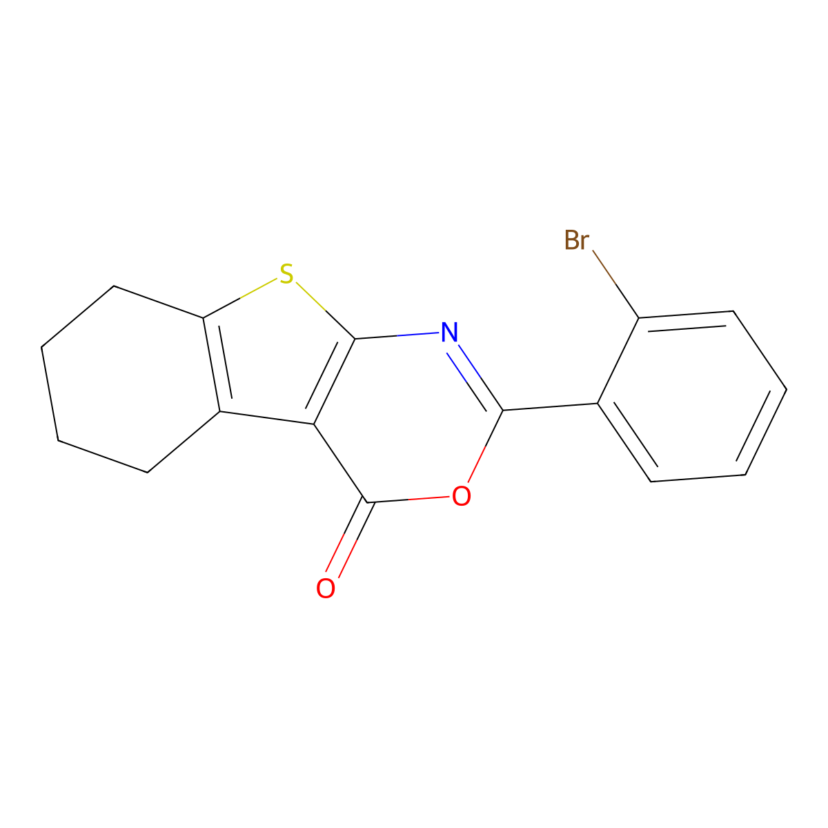 2-(2-Bromophenyl)-5,6,7,8-tetrahydro-[1]benzothiolo[2,3-d][1,3]oxazin-4-one molecular structure, CAS 271778-13-3