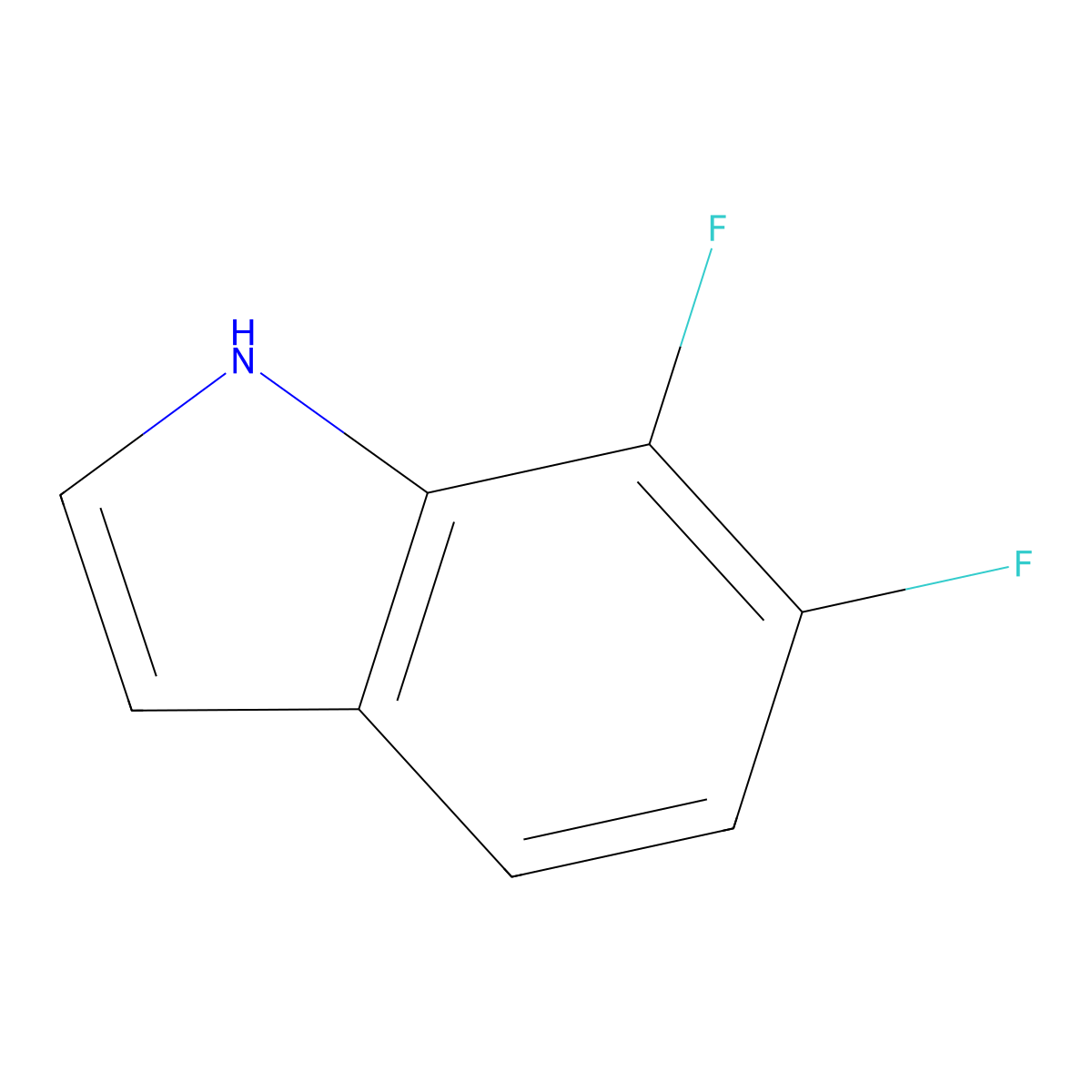 6,7-difluoro-1H-indole molecular structure, CAS 271780-84-8