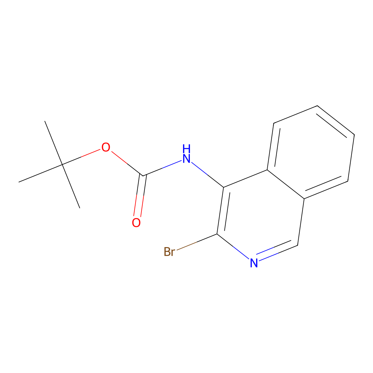 tert-butyl N-(3-bromoisoquinolin-4-yl)carbamate molecular structure, CAS 271784-11-3