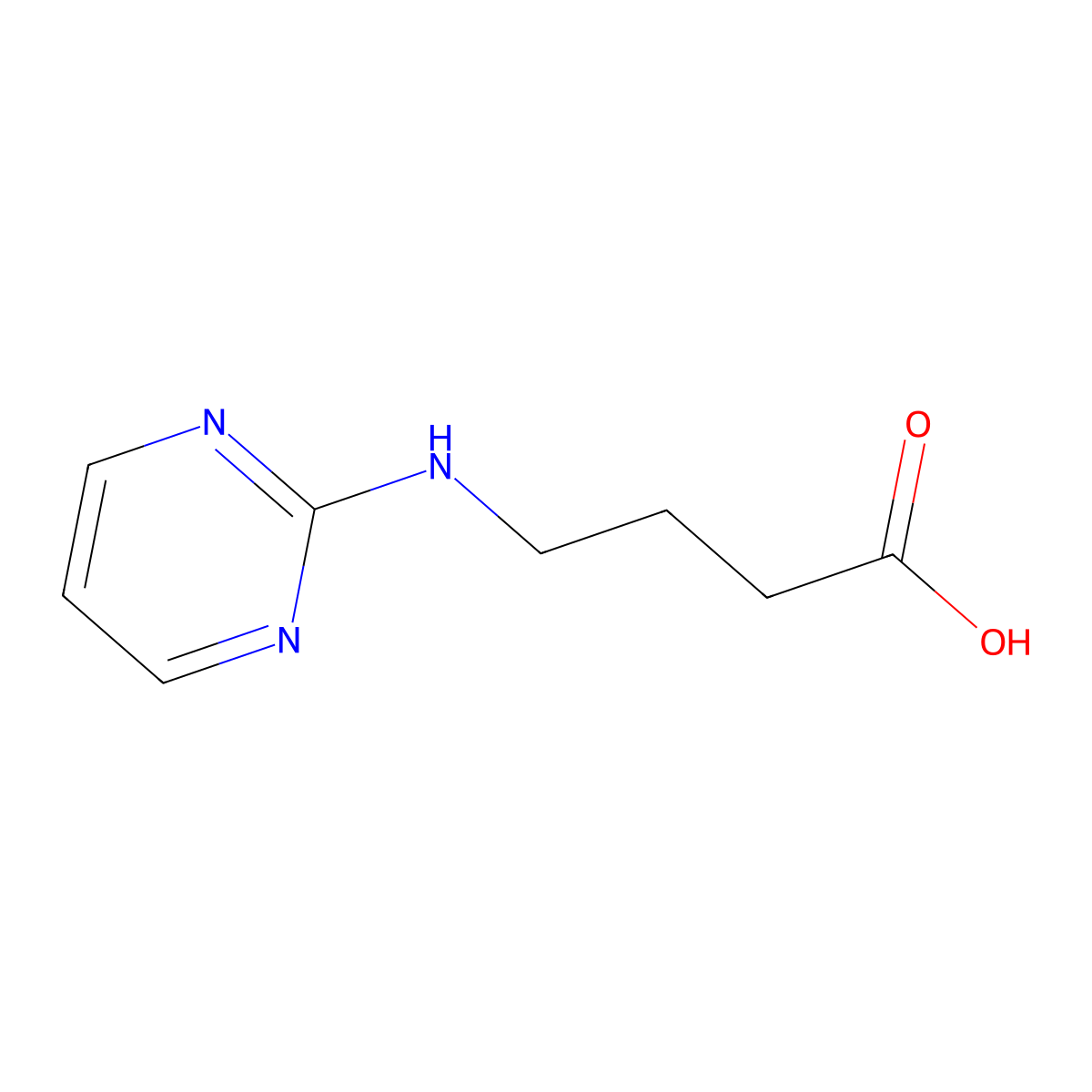 4-(Pyrimidin-2-ylamino)butanoic acid molecular structure, CAS 27179-33-5