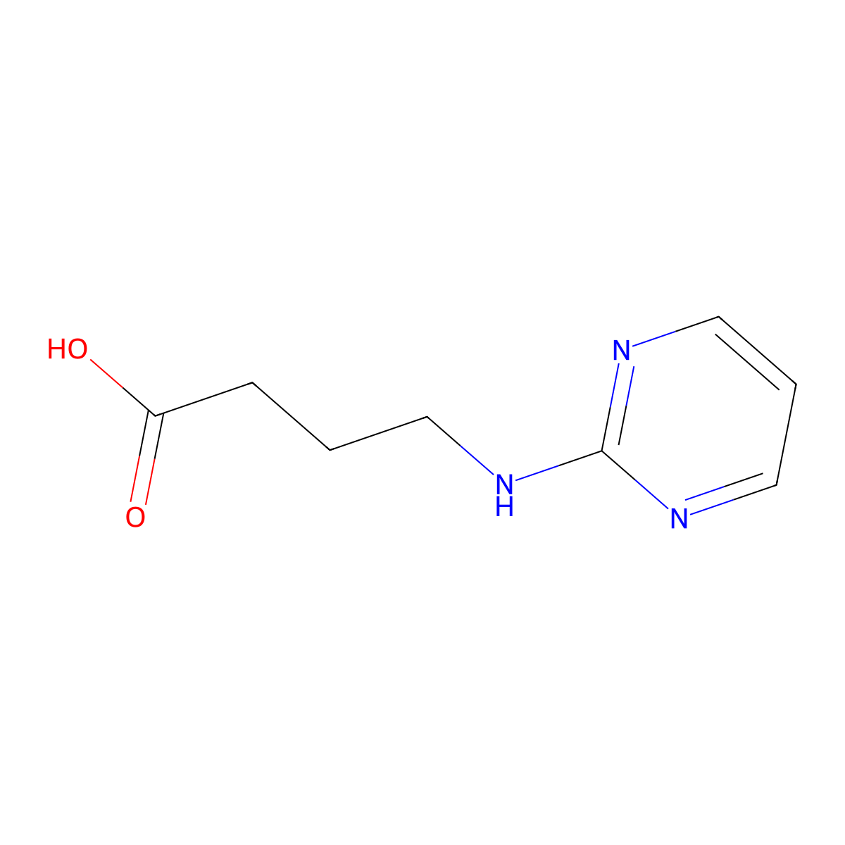 4-(Pyrimidin-2-ylamino)butanoic acid molecular structure, CAS 27179-33-5