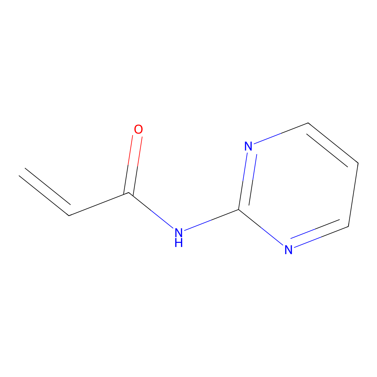 N-(pyrimidin-2-yl)prop-2-enamide molecular structure, CAS 27179-37-9