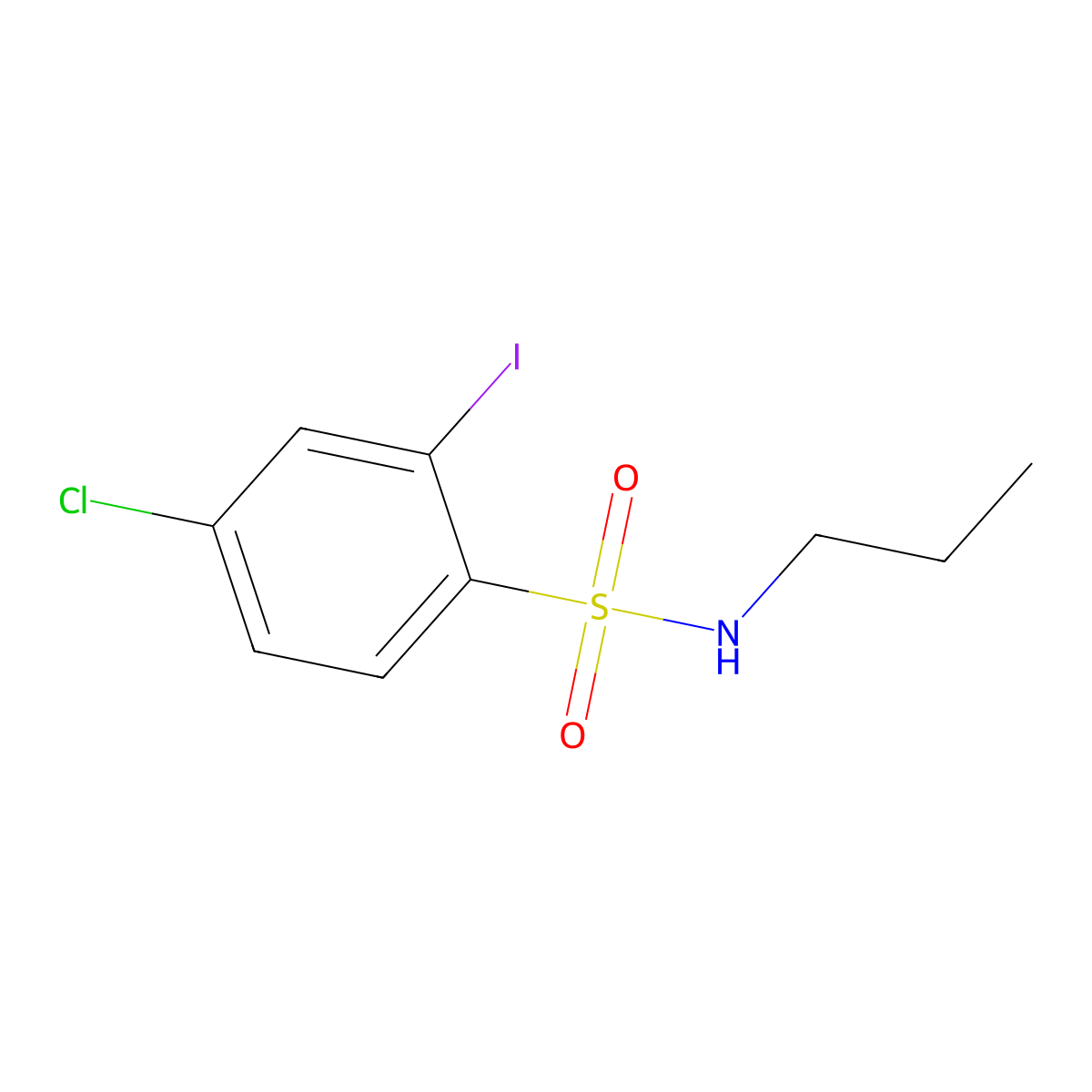 4-chloro-2-iodo-N-propylbenzenesulfonamide molecular structure, CAS 271796-68-0