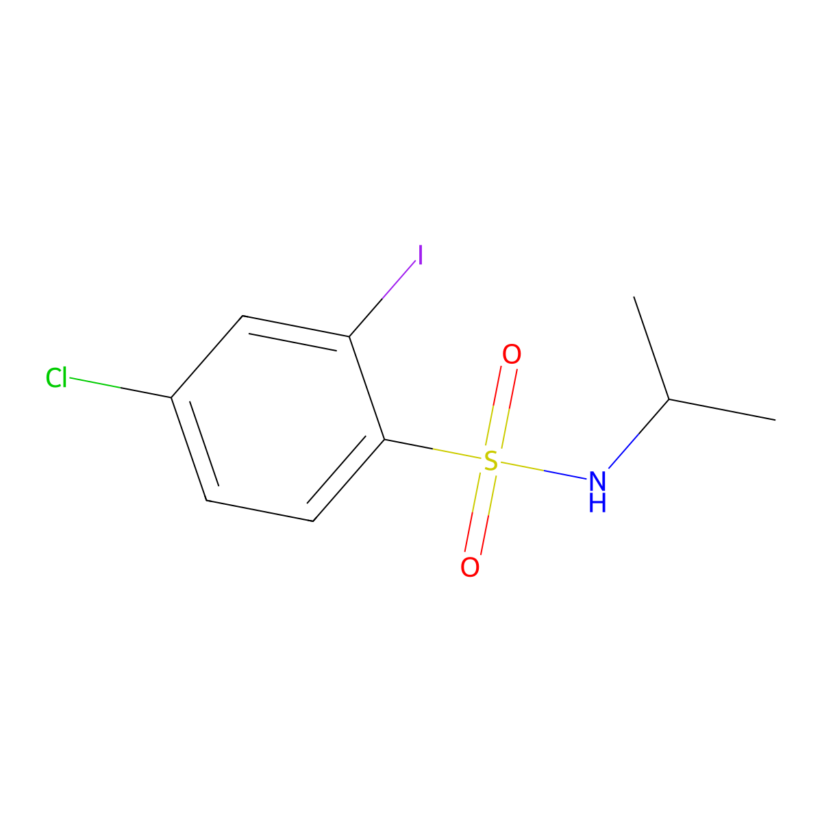 4-chloro-2-iodo-N-propan-2-ylbenzenesulfonamide molecular structure, CAS 271796-69-1