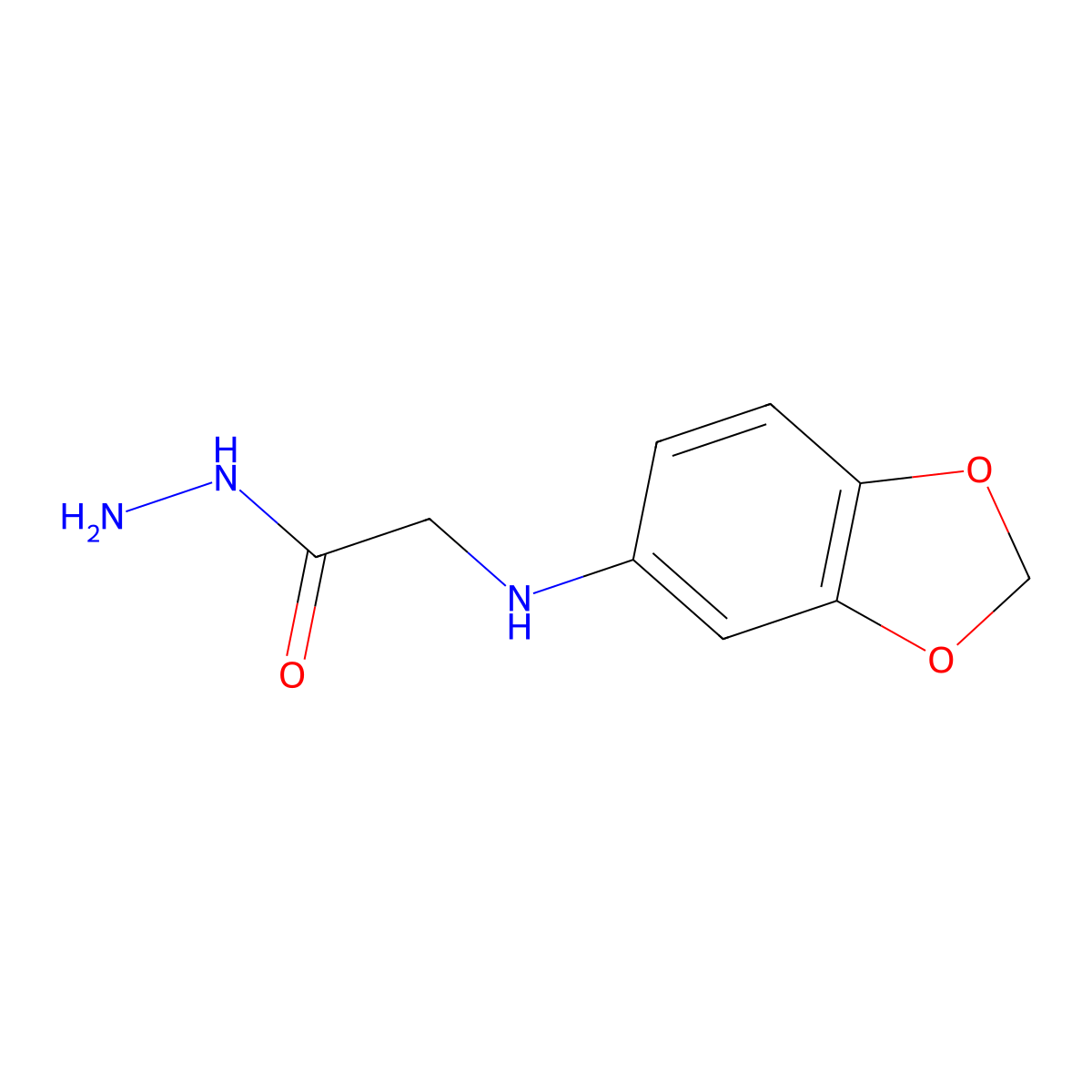 2-(1,3-Benzodioxol-5-ylamino)acetohydrazide molecular structure, CAS 271798-51-7