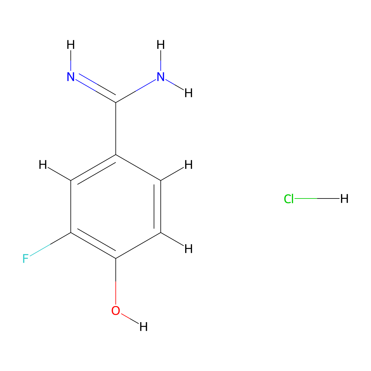 3-Fluoro-4-hydroxybenzimidamide hydrochloride molecular structure, CAS 271799-21-4