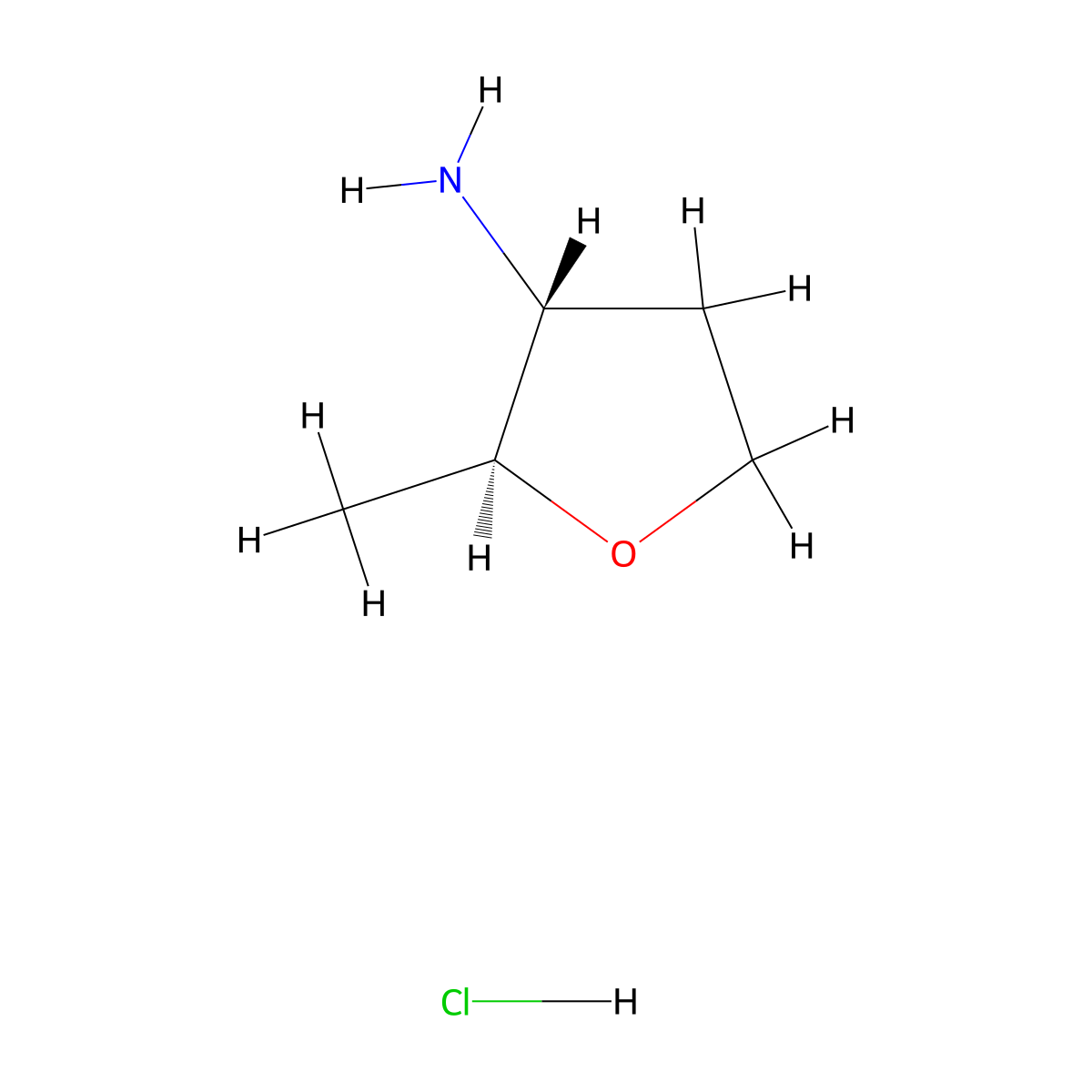 rac-(2R,3S)-2-methyloxolan-3-amine hydrochloride molecular structure, CAS 2718010-29-6