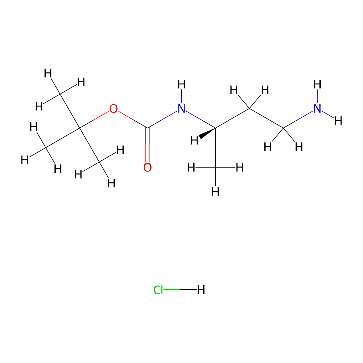 tert-butyl N-((2S)-4-aminobutan-2-yl)carbamate hydrochloride molecular structure, CAS 2718120-81-9