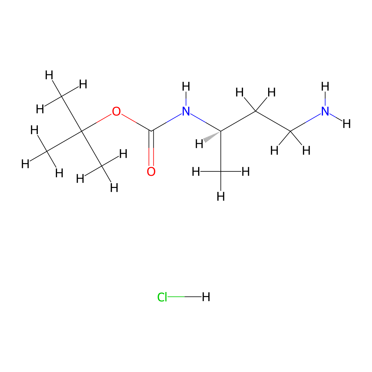 tert-butyl N-((2R)-4-aminobutan-2-yl)carbamate hydrochloride molecular structure, CAS 2718120-92-2