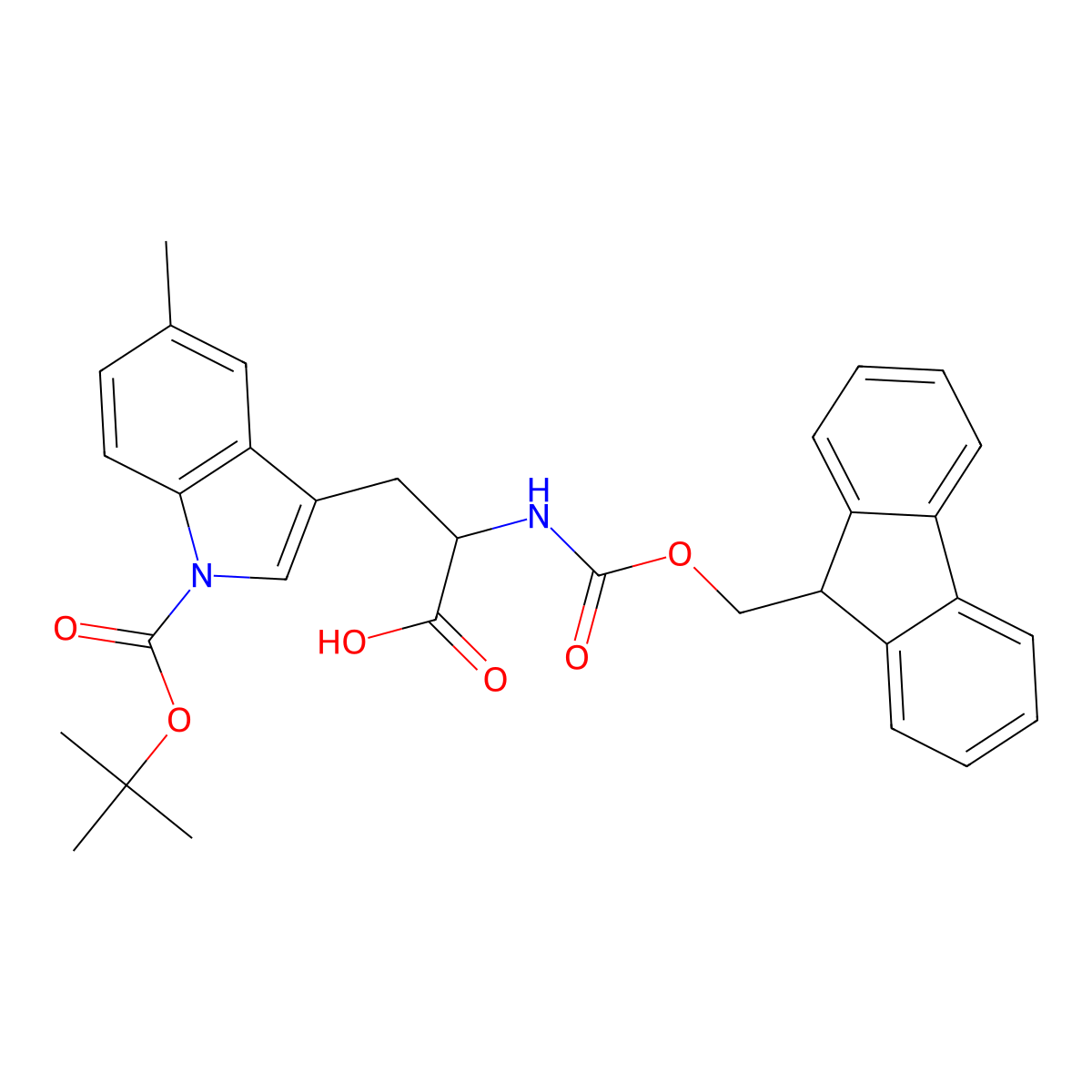 1-Boc-N-Fmoc-5-methyl-L-tryptophan molecular structure, CAS 2718150-18-4