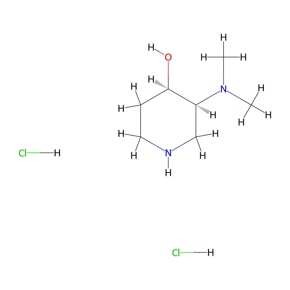 (3S,4R)-3-(dimethylamino)piperidin-4-ol;dihydrochloride molecular structure, CAS 2718164-77-1