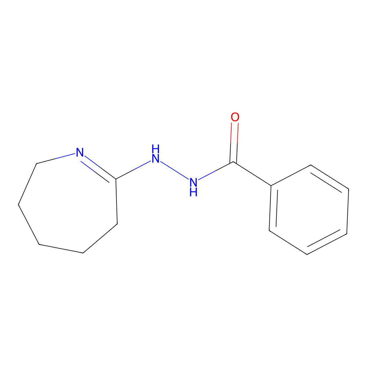 N'-(3,4,5,6-tetrahydro-2H-azepin-7-yl)benzohydrazide molecular structure, CAS 27182-40-7