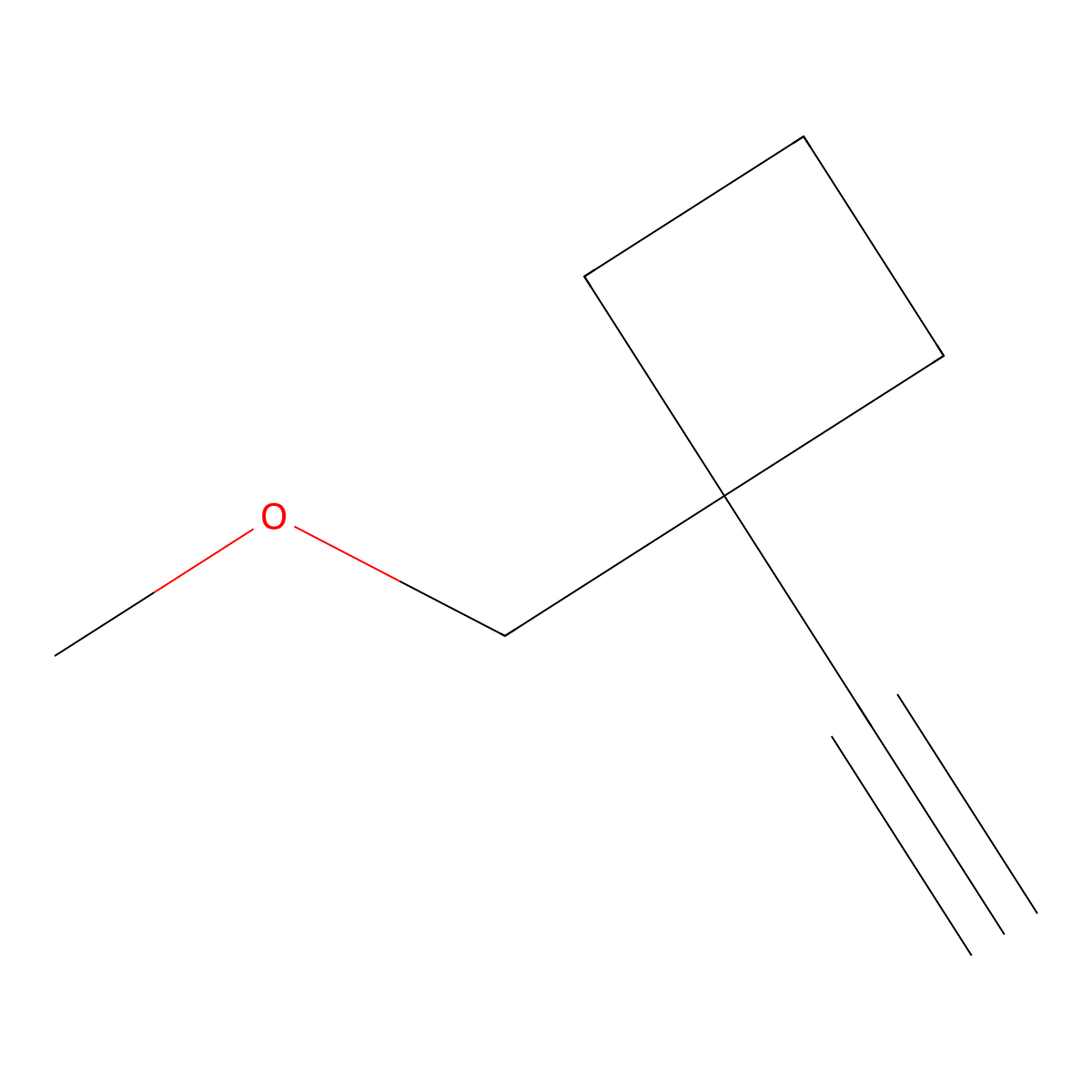 1-Ethynyl-1-(methoxymethyl)cyclobutane molecular structure, CAS 2718220-77-8