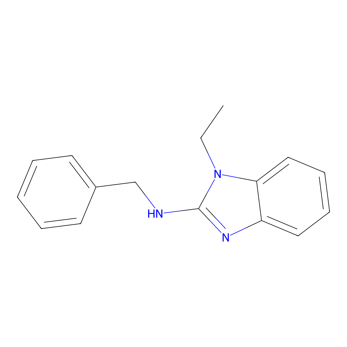 N-benzyl-1-ethyl-1H-1,3-benzodiazol-2-amine molecular structure, CAS 27185-22-4