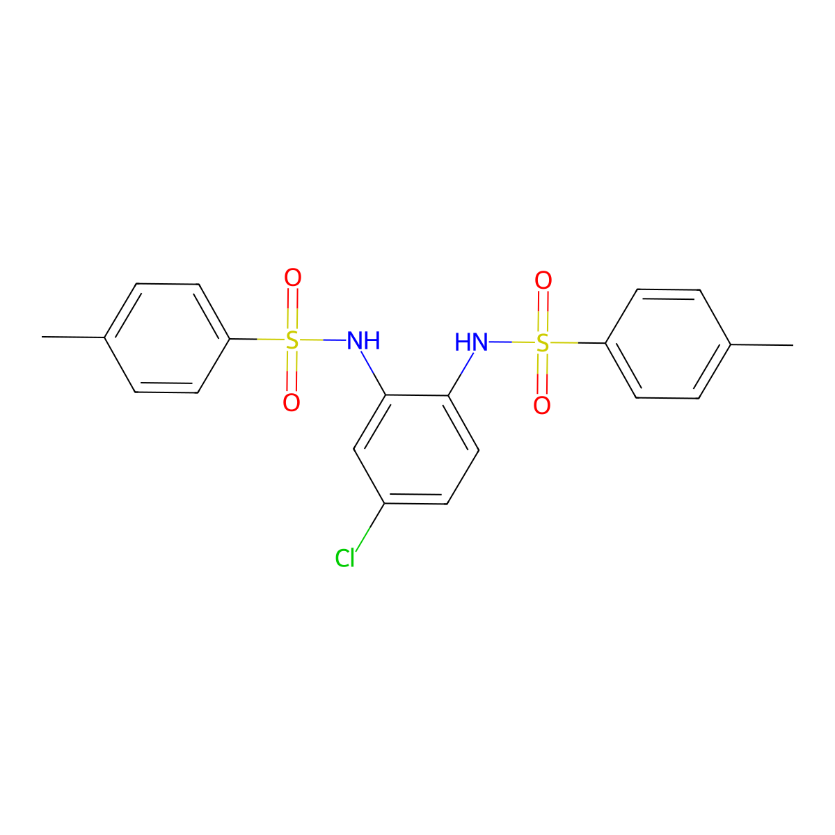 N,N'-(4-Chloro-1,2-phenylene)bis(4-methylbenzenesulfonamide) molecular structure, CAS 27185-54-2