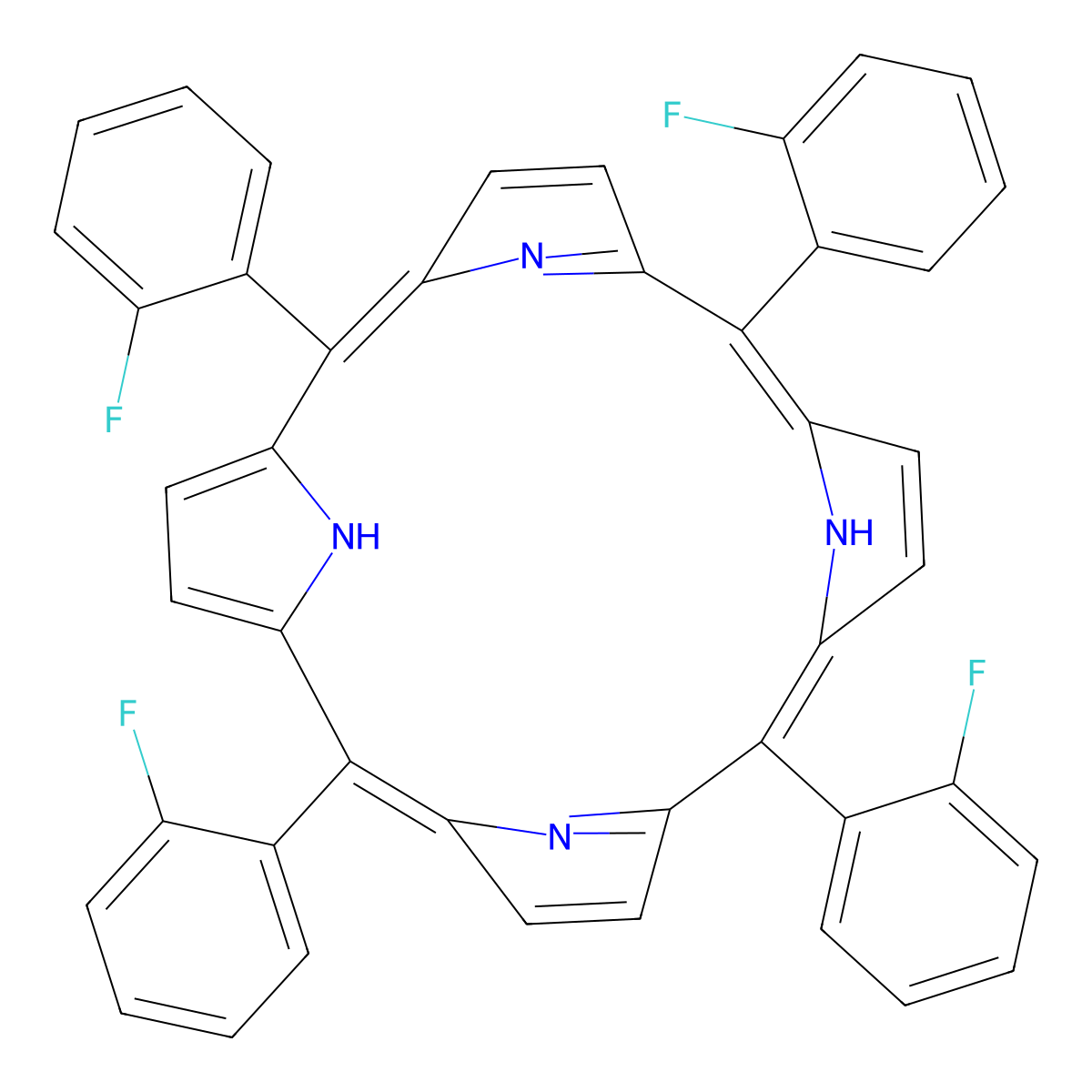 meso-Tetra (2-fluorophenyl) porphine molecular structure, CAS 27185-62-2