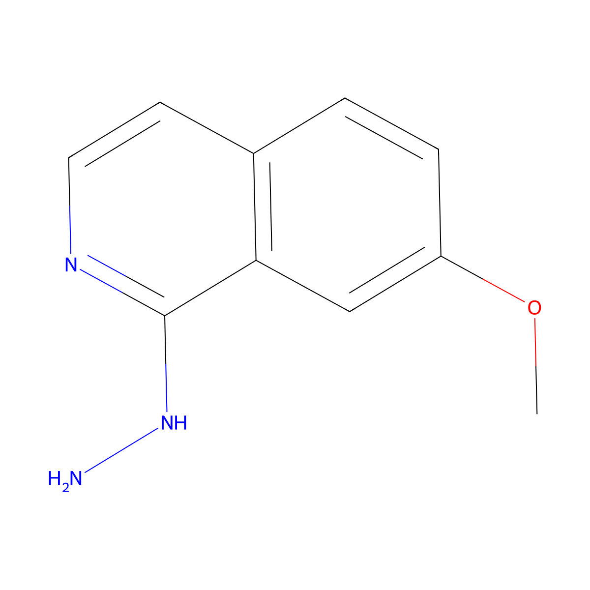 1-Hydrazinyl-7-methoxyisoquinoline molecular structure, CAS 27187-10-6