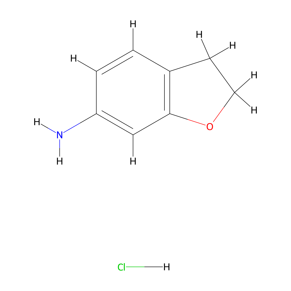 2,3-Dihydrobenzofuran-6-amine hydrochloride molecular structure, CAS 2718791-53-6