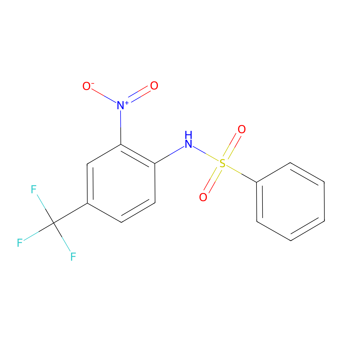 N-[2-nitro-4-(trifluoromethyl)phenyl]benzenesulfonamide molecular structure, CAS 27188-62-1