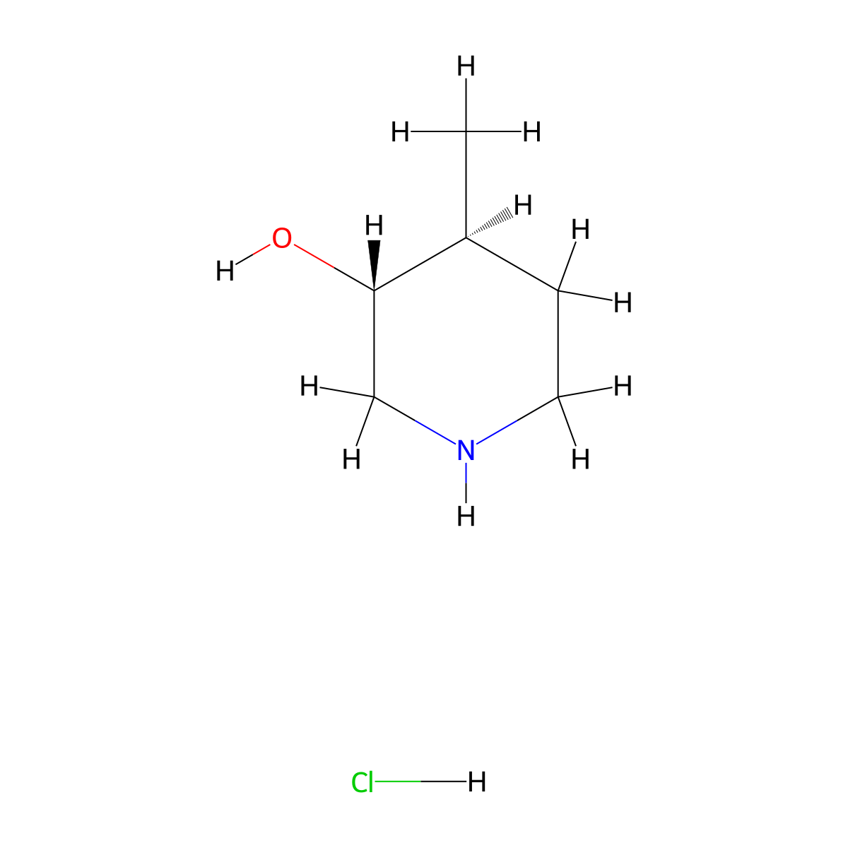 (3R,4S)-4-methylpiperidin-3-ol hydrochloride molecular structure, CAS 2718878-62-5