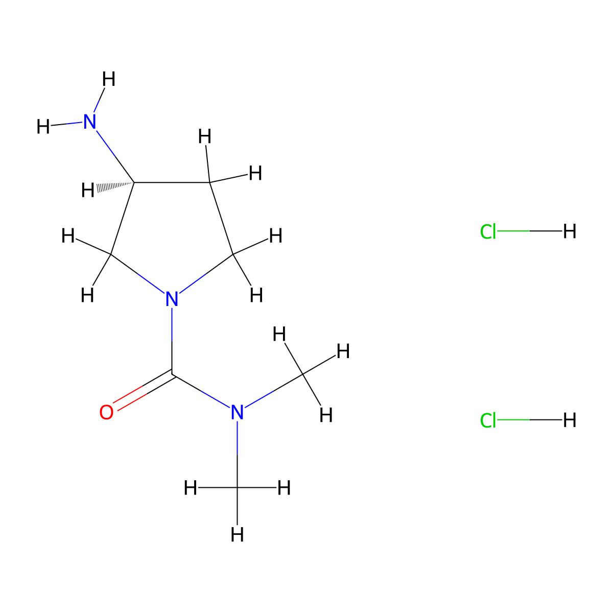 (3S)-3-amino-N,N-dimethylpyrrolidine-1-carboxamide dihydrochloride molecular structure, CAS 2718947-33-0