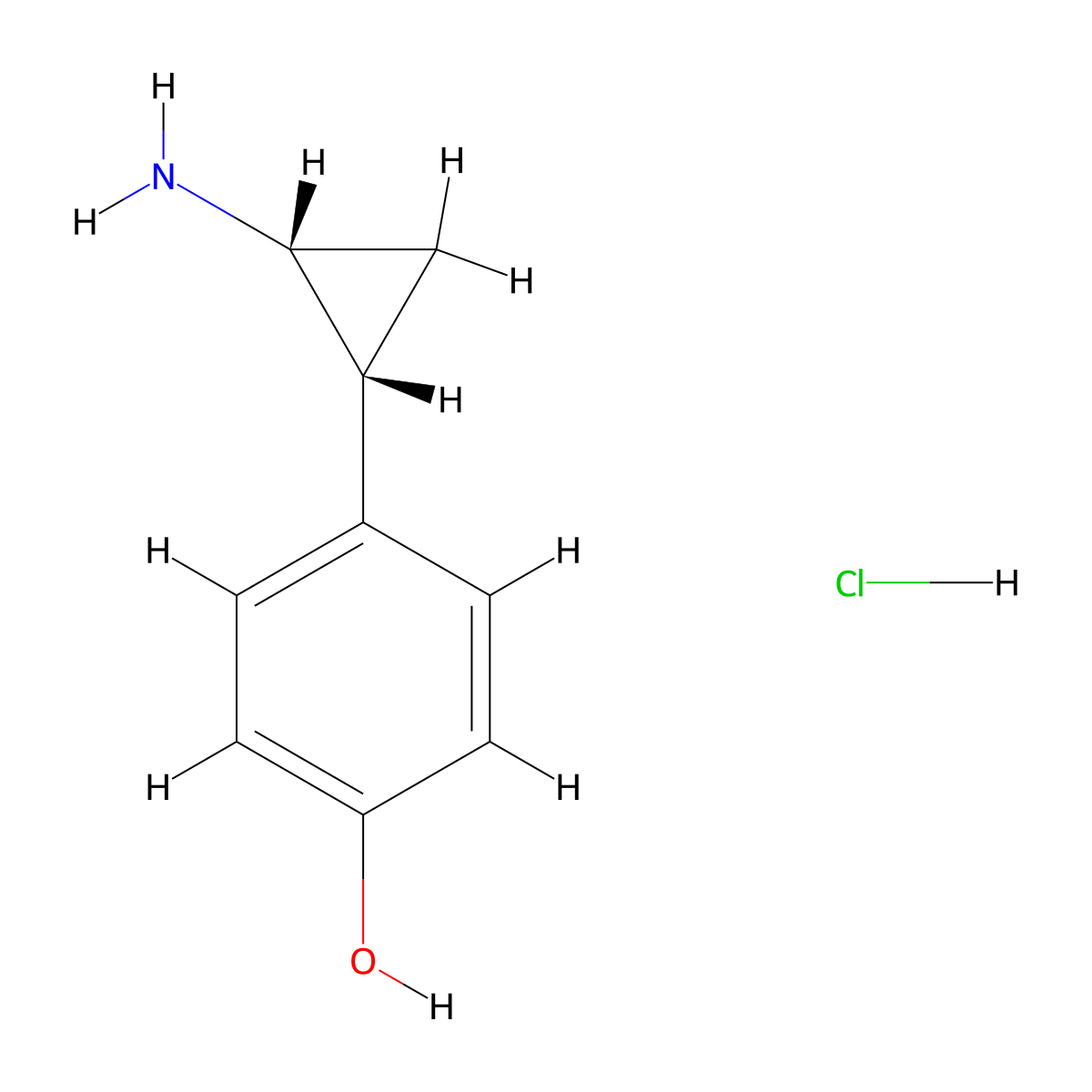 4-((1R,2R)-2-Aminocyclopropyl)phenol hydrochloride molecular structure, CAS 2718999-17-6