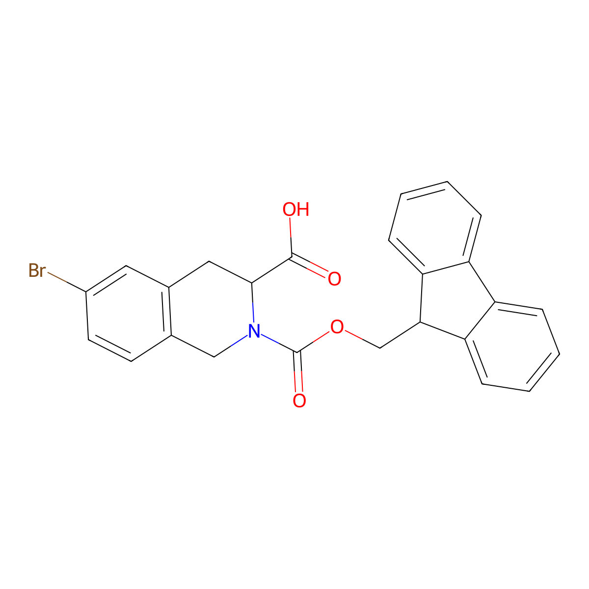 (3R)-6-bromo-2-{[(9H-fluoren-9-yl)methoxy]carbonyl}-1,2,3,4-tetrahydroisoquinoline-3-carboxylic acid molecular structure, CAS 2718999-33-6