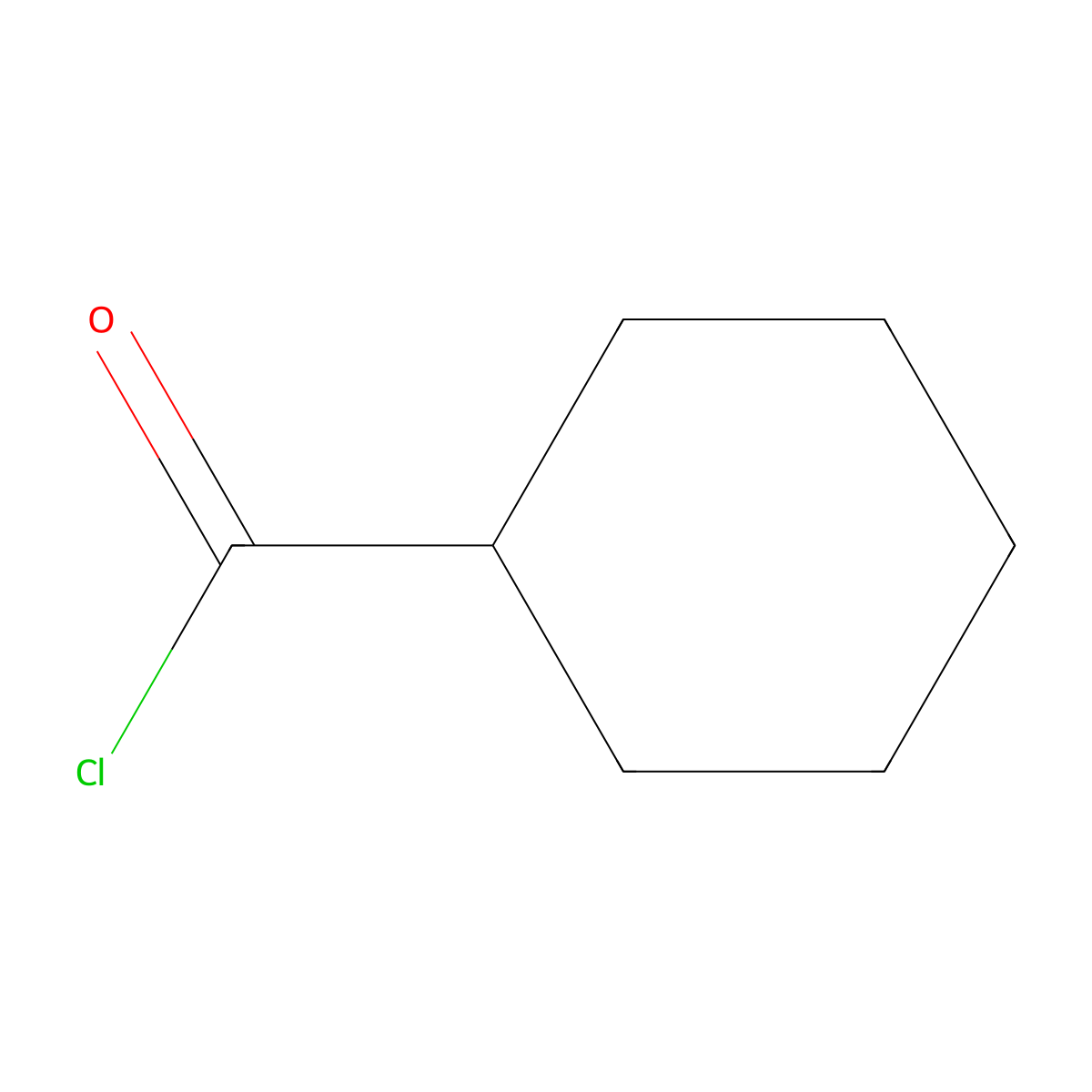 Cyclohexanecarbonyl chloride molecular structure, CAS 2719-27-9