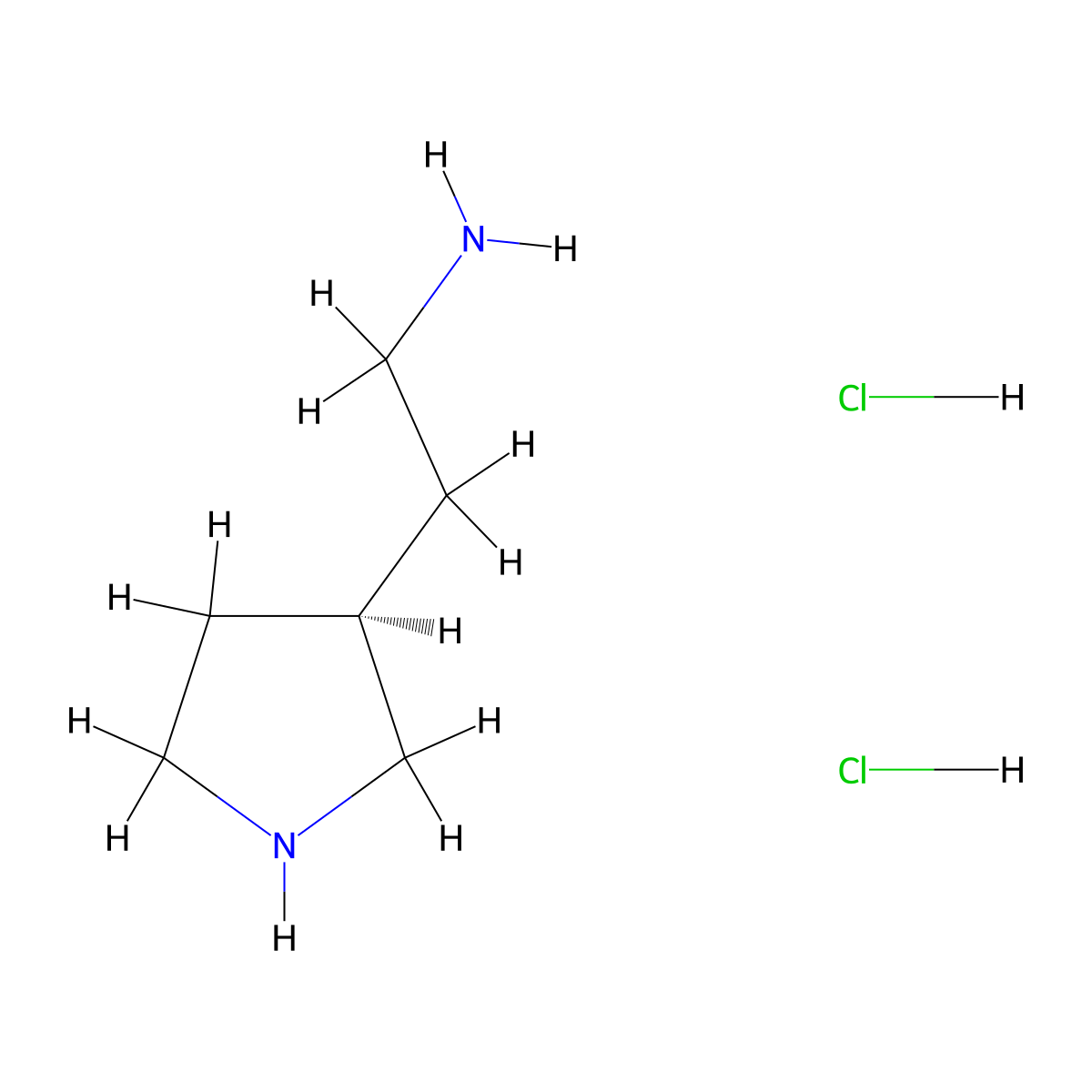 (R)-2-(Pyrrolidin-3-yl)ethan-1-amine dihydrochloride molecular structure, CAS 2719002-83-0
