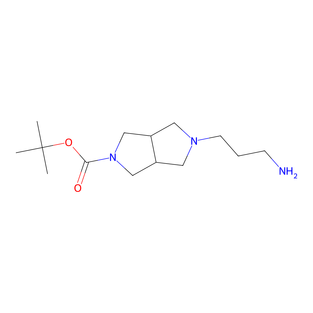 tert-butyl (3aR,6aS)-5-(3-aminopropyl)hexahydropyrrolo[3,4-c]pyrrole-2(1H)-carboxylate molecular structure, CAS 2719003-54-8